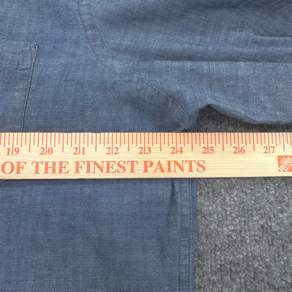 Banana Republic Button Down XL Nepped Chambray Cotton Regular Blue Fall 2014